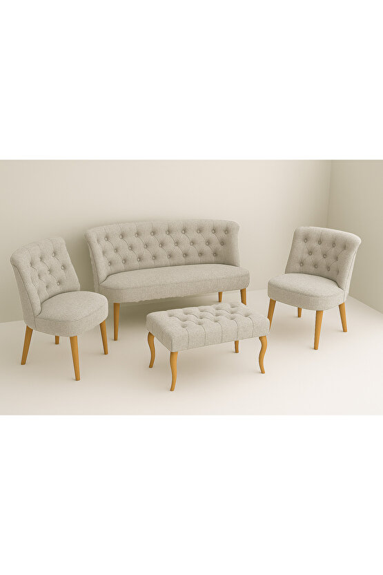 Kutay Çay Seti Koltuk Takımı - Keten Kumaş