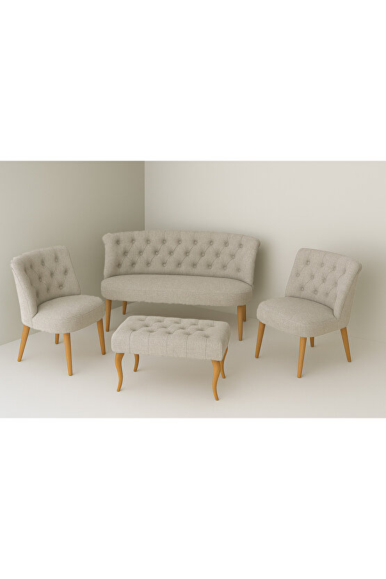 Kutay Çay Seti Koltuk Takımı - Keten Kumaş