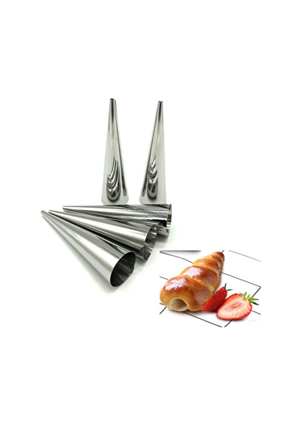 Narkalıp Korne Kalıbı Torpil Huni Tatlı Kalıbı 12 Adet 9,5cm