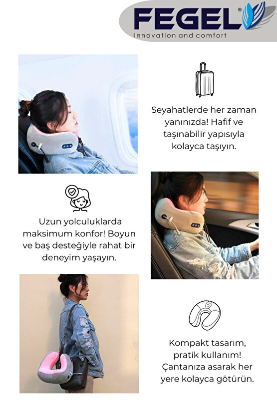 FG-01 Seyahat Tipi Masajlı Boyun Yastığı