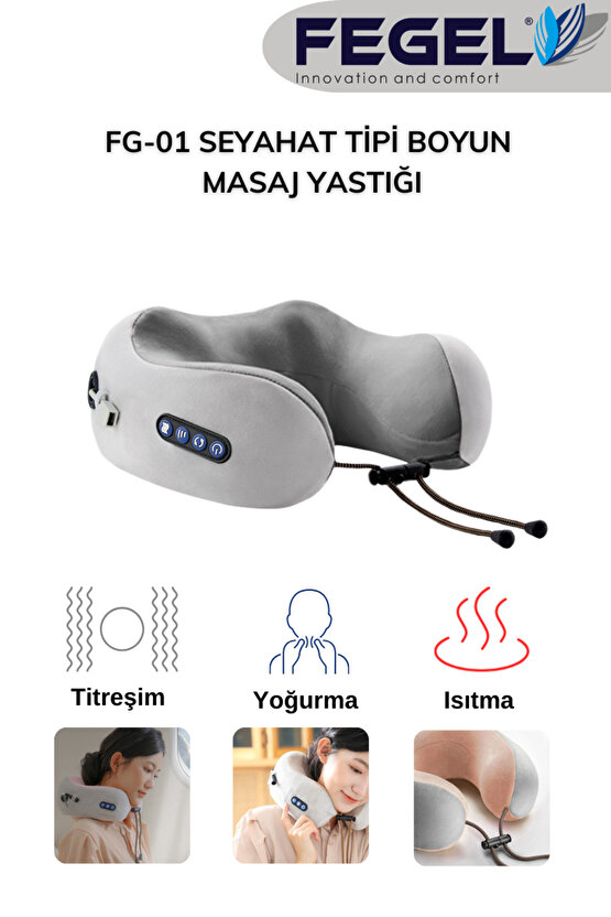 FG-01 Seyahat Tipi Masajlı Boyun Yastığı
