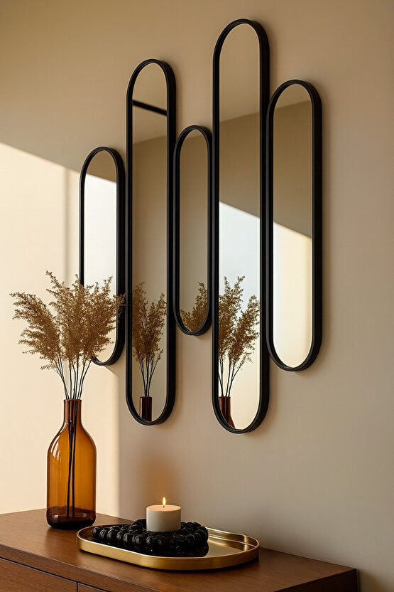 100x80 cm Oval Konsol Aynası Lüks Ayna  Parçalı Ayna Set Ayna