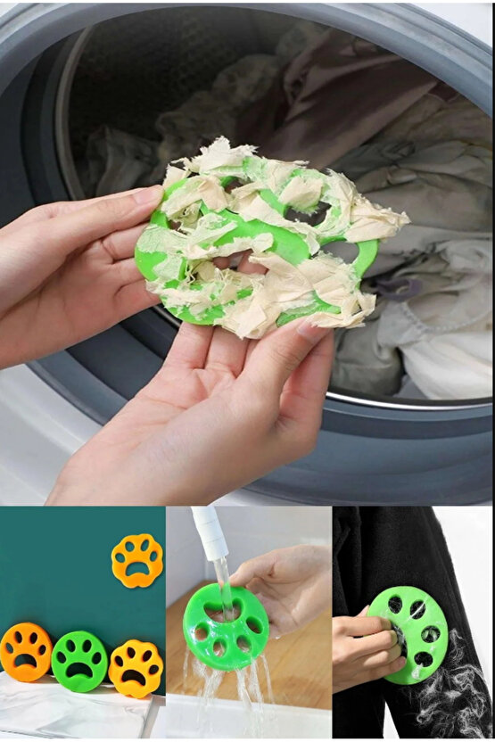 QASUL Pati Tasarımlı Yıkanabilir Çok Amaçlı Yıkanabilir Tüy Toz Toplayıcı 4 ADET