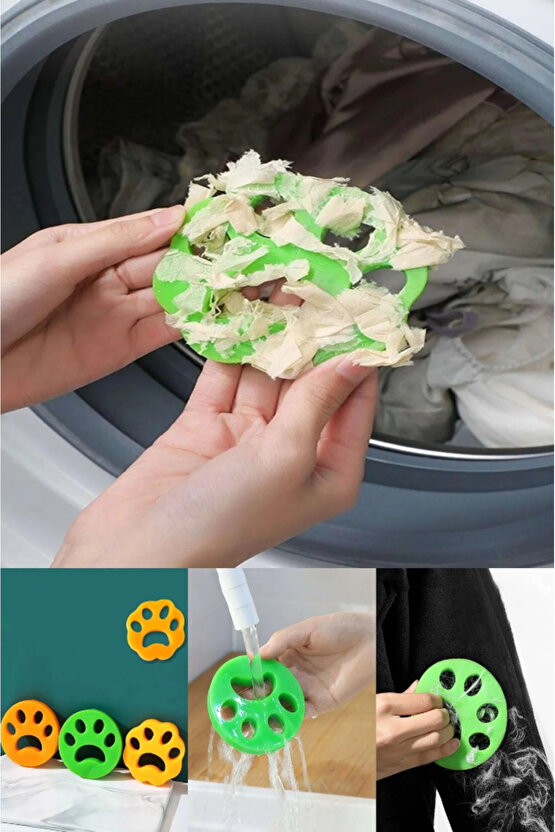 QASUL Pati Tasarımlı Yıkanabilir Çok Amaçlı Yıkanabilir Tüy Toz Toplayıcı 4 ADET