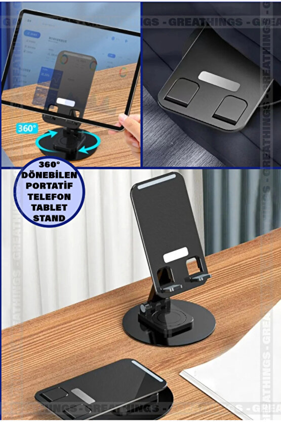 QASUL Yüksek Kaliteli Katlanabilir 360 Dönebilen Ayarlanabilir Telefon Tutucu Tablet Standı