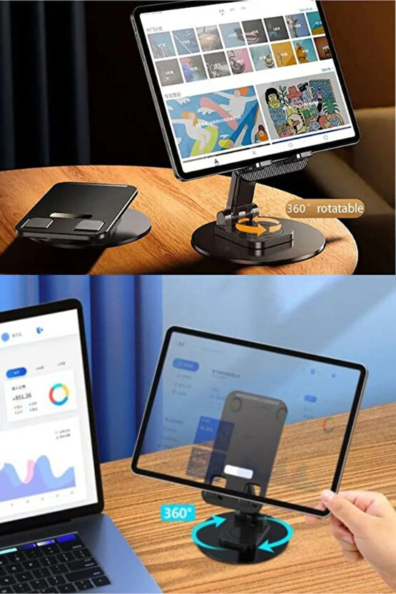 QASUL Yüksek Kaliteli Katlanabilir 360 Dönebilen Ayarlanabilir Telefon Tutucu Tablet Standı