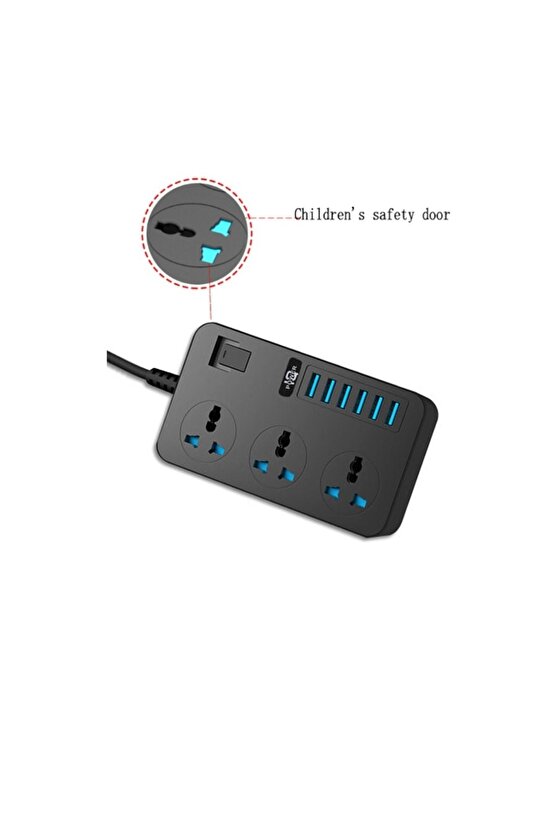Power Tb-t09 6 Usbli 3lü Akım Korumalı Grup Priz Tb-t09