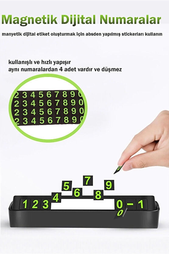 QASUL Oto Parkmatik Numaratik Tüm Arabalara Uygun Cam Önü Telefon Numarası