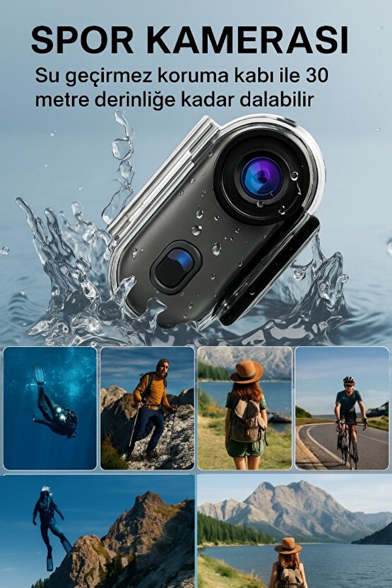 1080p Hd Dijital Suya Dayanıklı Aksiyon Kamera Beyaz- Yeni Nesil Su Altı