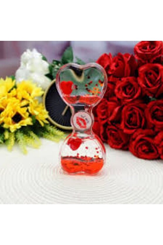 SULU KUM SAATİ KALP MODELİ DEKORATİF EŞYA VE HEDİYELİK OBJE ÖZEL TASARIM ÜRÜN