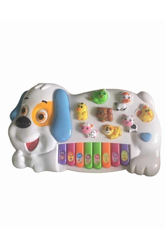 Türkçe Sesli Eğitici Köpek Figürlü Çiftlik Hayvanları Müzikli Piyano Cnl-2223