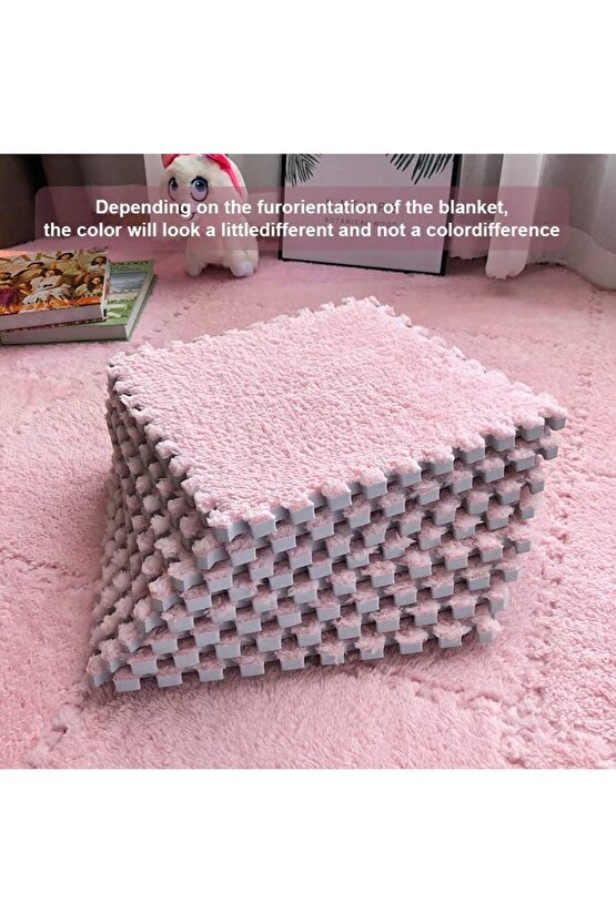 Pembe Peluş Puzzle Halı, Kendi Tasarımını Oluştur, Yapboz Halı, Peluş Halı