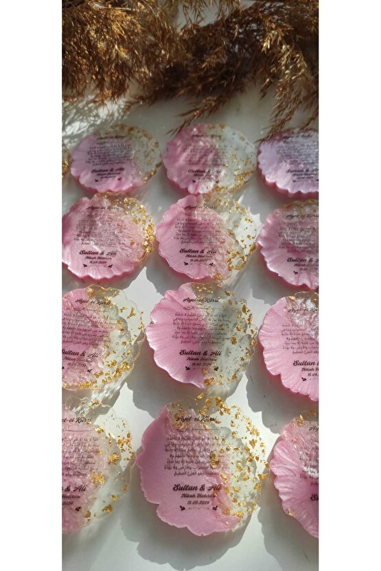 BİRGÜLCE Epoksi Magnet 10 Adet Söz-Nişan-Kına-Nikah-Mevlüt-Hac-Umre-Kabe-Doğum Günü Hediyelik