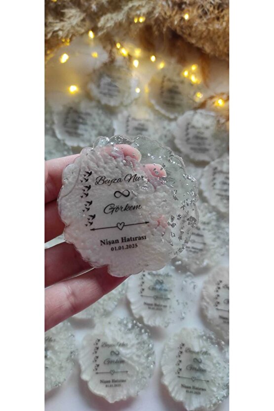 BİRGÜLCE Epoksi Manget 10 Adet Söz Nişan Kına Nikah Mevlüt Hatıra Hediyelik