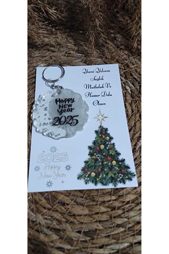 Yılbaşı Hediyelik-yeniyıl Hediyelik- Özel Baskılı Epoksi Anahtarlık 4 Adet Yılbaşı Özel
