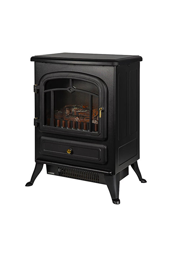 Elektrikli Şömine Siyah 1850 W Metal Kasa, Fanlı şömine, Şömine Soba
