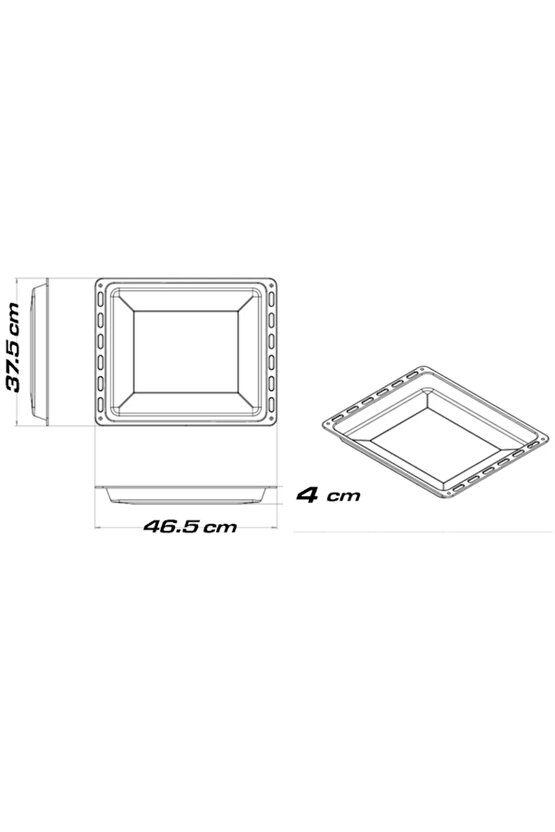Bosch Siemens Profilo Ankastre Fırın Tepsisi  465 x 375mm (46.5 cm x 37.5 cm)