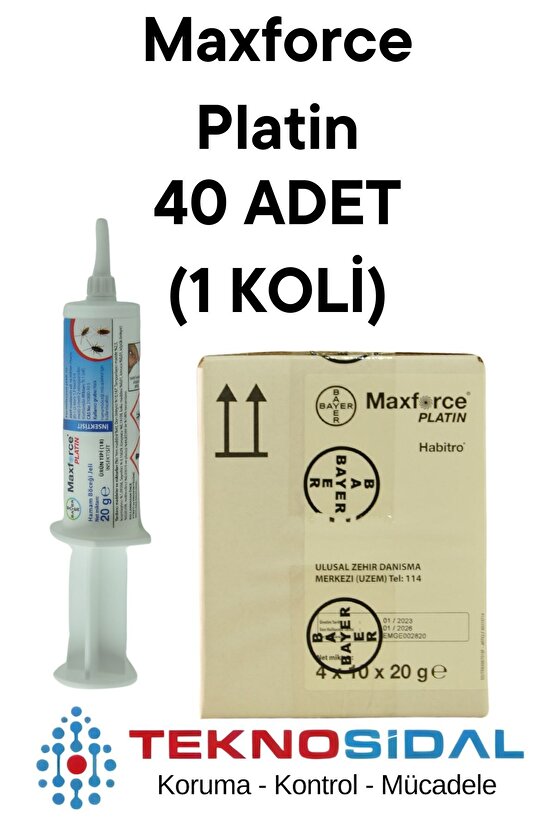 Maxforce Platin Hamamböceği Jeli 20gr | 1 Koli 40x20g | Distribütör Garantili | Orijinal Ürünc