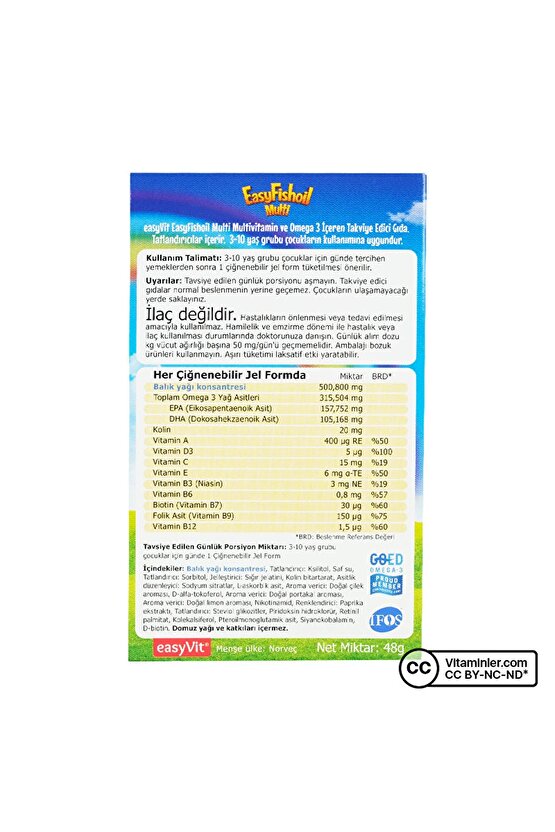 Easyfishoil Multi Omega 3 30 Çiğnenebilir Form Karışık Meyve