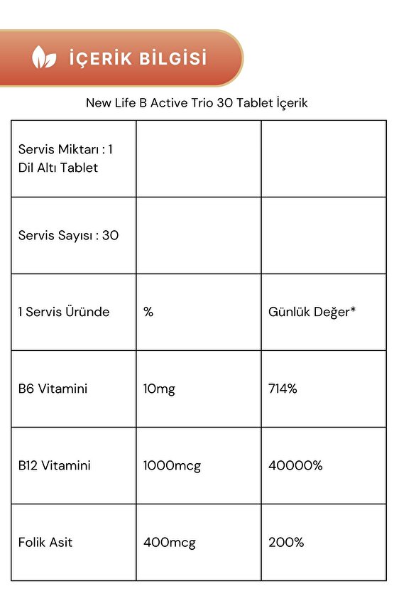 Metilkobalamin B12 Plus 1000 Mcg 60 Dilaltı Tablet & B Active Trio 30 Tablet