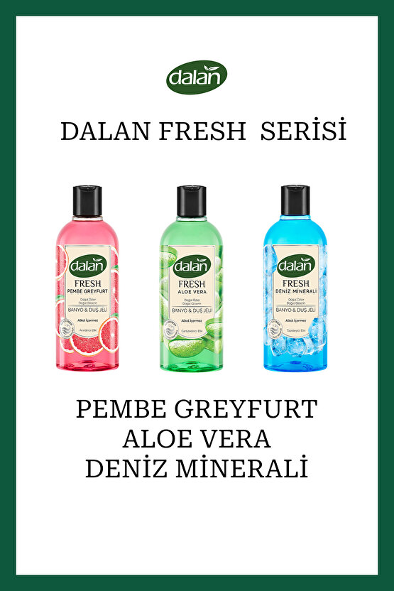 Fresh Serisi Duş Jeli 500ML X 3 (Pembe Greyfurt-Aloe Vera-Deniz Minerali)