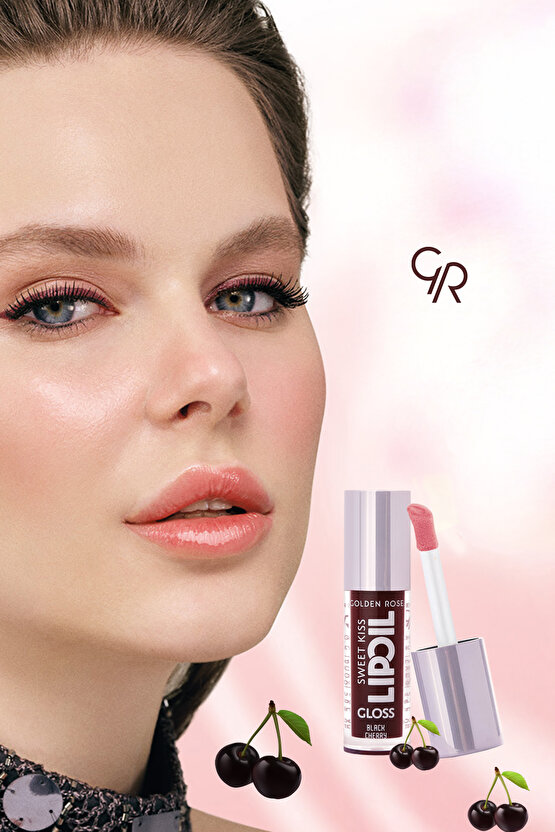 Sweet Kiss Lip Oil Gloss No:08 Dudak Parlatıcı Yağ Kiraz, Gül & Jojoba Yağlı 4,7 ml