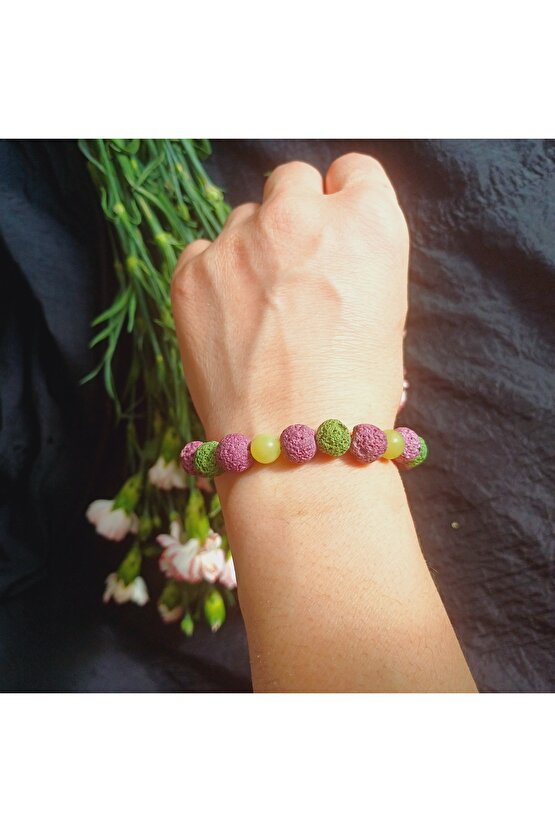 Doğal Taş Yeşim Ve Truf Taşı Kolye Bileklik Set