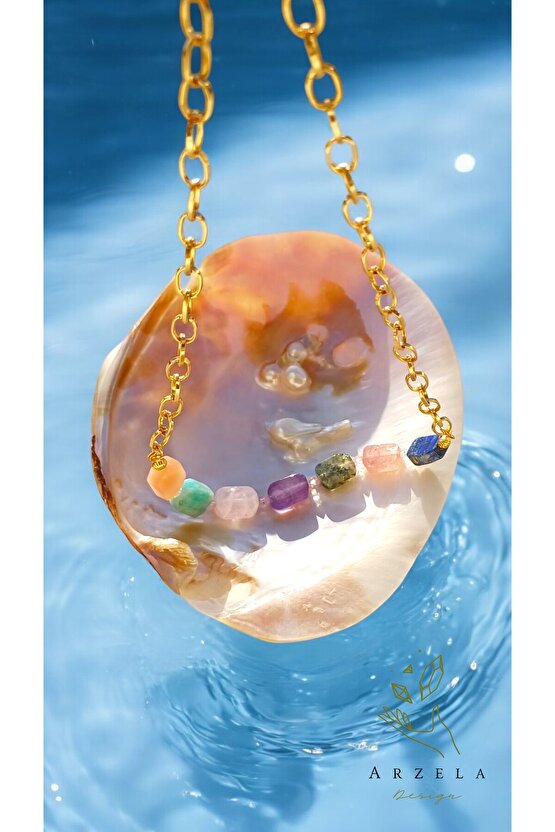 Doğal Taş Çakra Kolye 7 Cakra Dengesi