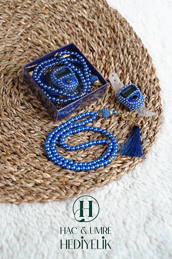 Taşlı Zikirmatik ve İnci Tesbih Seti | Mevlüd Hac Umre Davet Organizasyon Hediyesi | 10 Adet Set