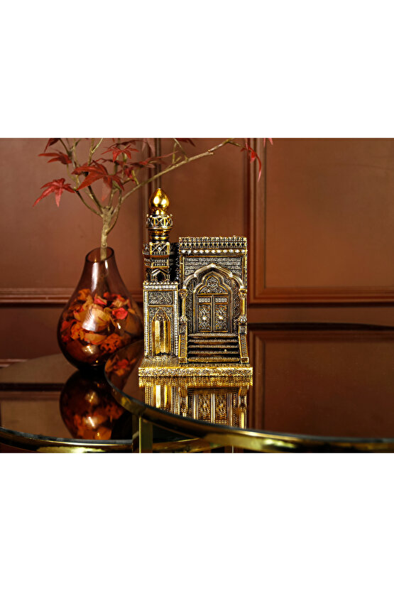MİHRAP MİNBER MİNYATÜR BİBLO LÜKS GOLD SALON MASAÜSTÜ RAF EV OFİS DEKORASYON ALTIN KAPLAMA SÜS DEKOR