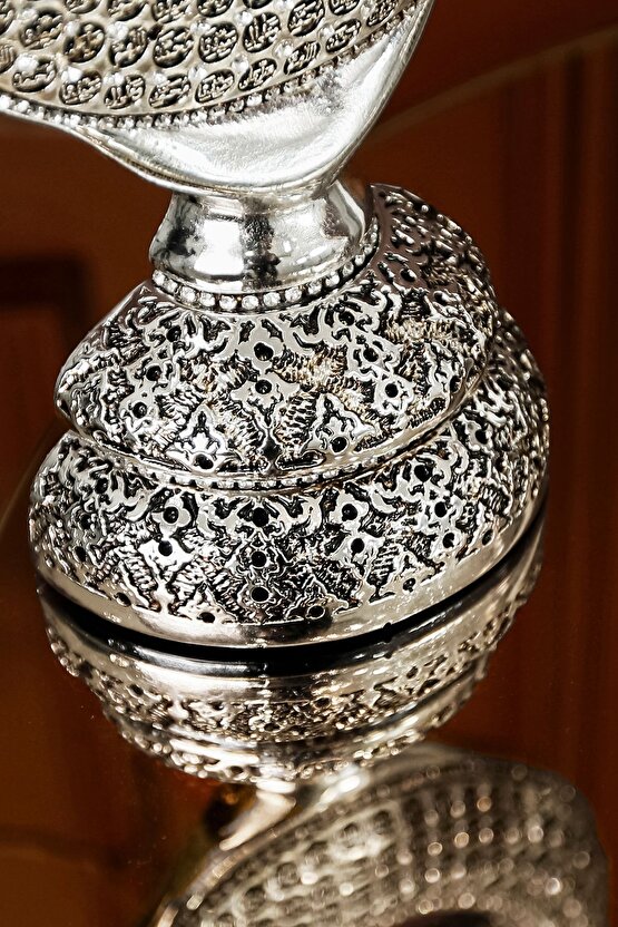 Allah Muhammed Biblo Gümüş Dekor Lüks Hediye Seti Dekoratif Gümüş Obje Hediyelik Aksesuar