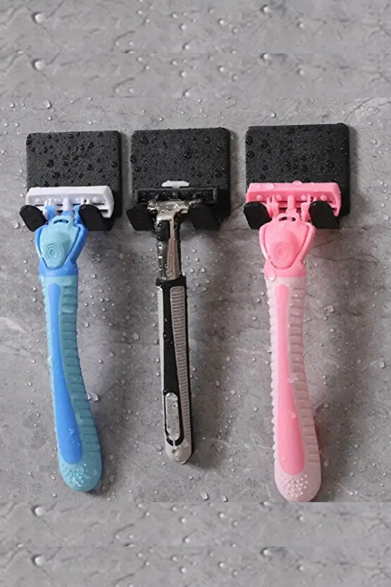 3Ad. Permatik Tutucu - Yapışkanlı Banyo Düzenleyici - Jilet Tutucu Aparat - Çok amaçlı Banyo Askısı