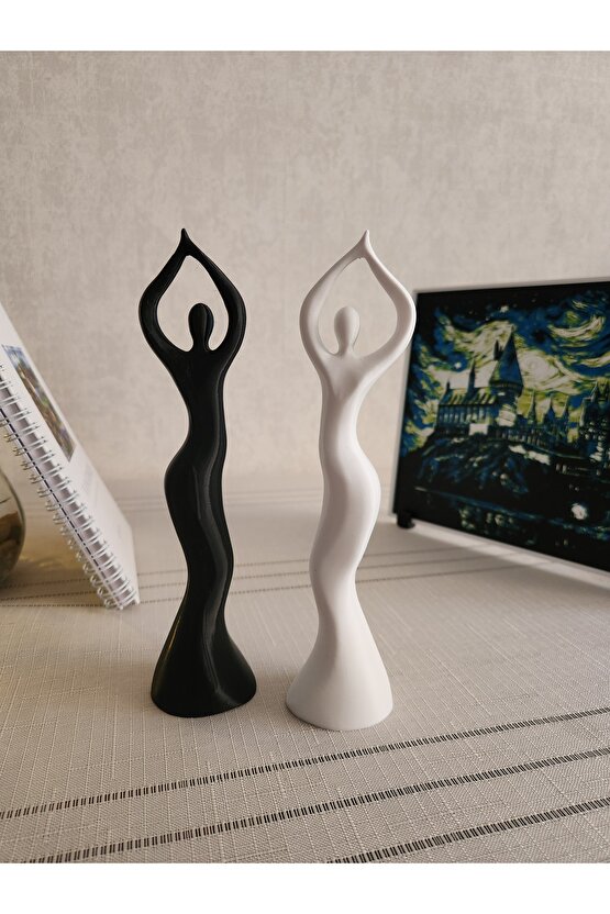 15 CM - Dans Eden Kadın Heykel Takımı Iskandinav Tarzı Biblo Heykel Figür - 1 ADET