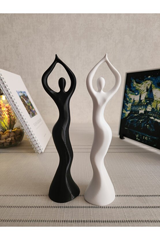 15 CM - Dans Eden Kadın Heykel Takımı Iskandinav Tarzı Biblo Heykel Figür - 1 ADET