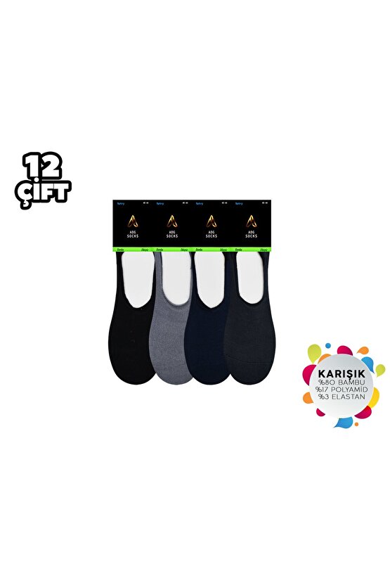 ADG 5001 Dikişsiz Slikonlu Erkek Bambu Babet 12li