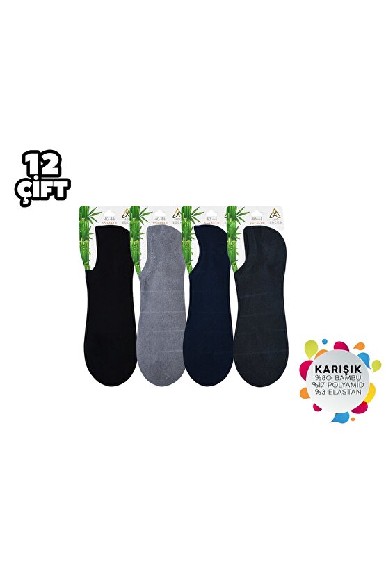ADG 4001 Dikişsiz Erkek Bambu Sneaker Çorap 12li