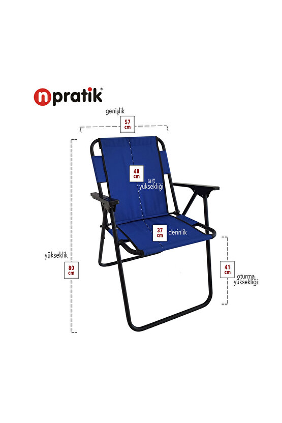 Katlanır Kamp Piknik Plaj Sandalyesi Mavi