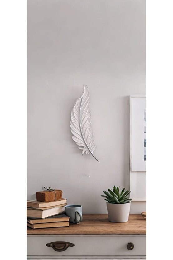 Tüy Aplik Led’li Pilli, Dekoratif Amaçlı Duvar Aydınlatma Süsü , 60 cm x 18 cm