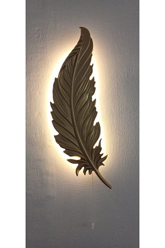Tüy Aplik Led’li Pilli, Dekoratif Amaçlı Aydınlatma Süsü , 60 cm x 18 cm