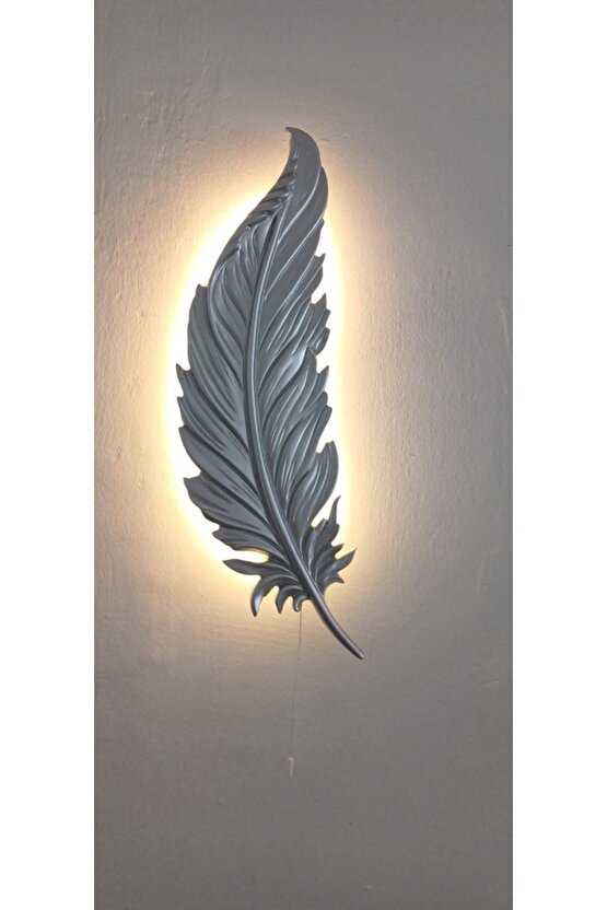 Tüy Aplik Led’li Pilli, Dekoratif Amaçlı Aydınlatma Süsü , 60 cm x 18 cm