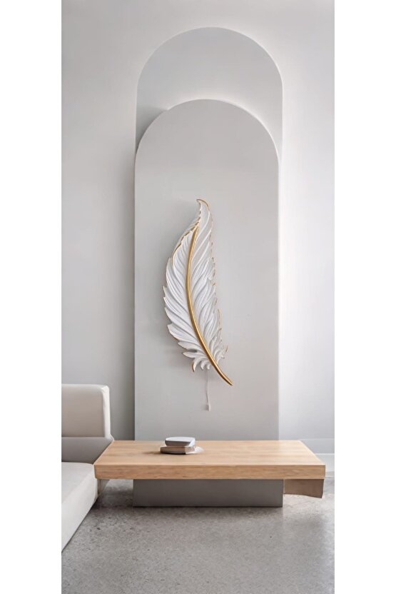 Tüy Aplik Led’li Pilli, Dekoratif Amaçlı Aydınlatma Süsü , 60 cm x 18 cm