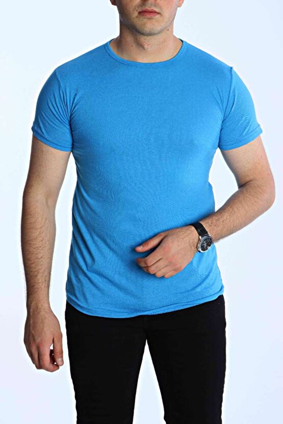 Eko Slimfit Basic Tişört Turkuaz