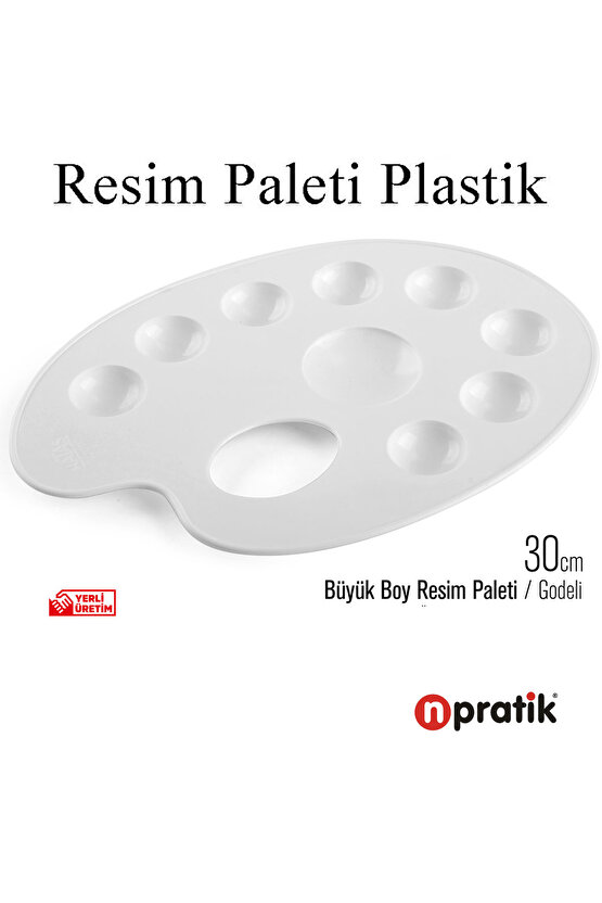 Büyük Boy Resim Paleti Godeli 30 Cm-Ressam Paleti Boyama Paleti Akrilik Boya Guaj Boya Sulu Boya