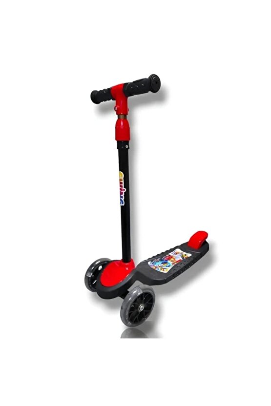 Babymiss Işıklı 3 Tekerlekli Çocuk Scooter – 3 Kademeli Yükseklik Ayarı - Kırmızı