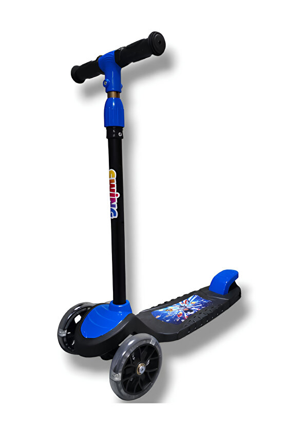 3 Tekerlekli Işıklı Çocuk Scooter Swing - 3 Kademeli Yükseklik Ayarı