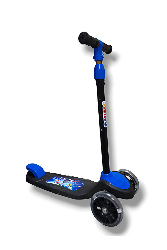 3 Tekerlekli Işıklı Çocuk Scooter Swing - 3 Kademeli Yükseklik Ayarı