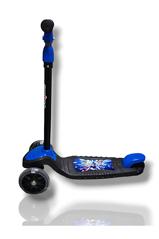 3 Tekerlekli Işıklı Çocuk Scooter Swing - 3 Kademeli Yükseklik Ayarı