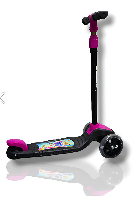 3 Tekerlekli Işıklı Çocuk Scooter Swing - 3 Kademeli Yükseklik Ayarı