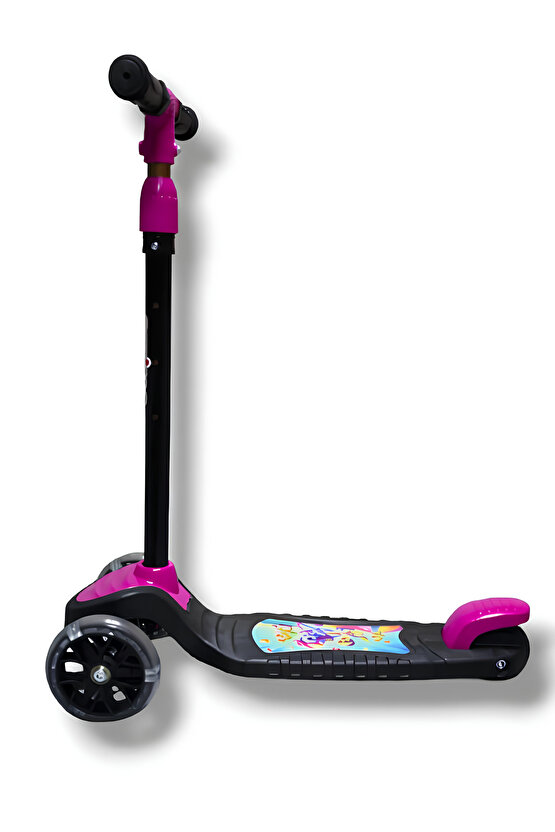 3 Tekerlekli Işıklı Çocuk Scooter Swing - 3 Kademeli Yükseklik Ayarı