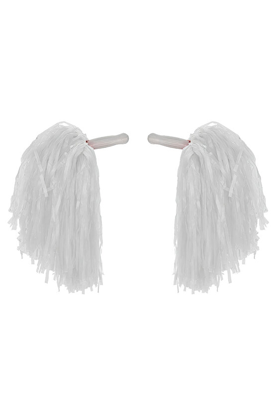 Beyaz Ponpon 2 Adet (1 Çift) – Eğlenceli ve Enerjik Gösteri Aksesuarı